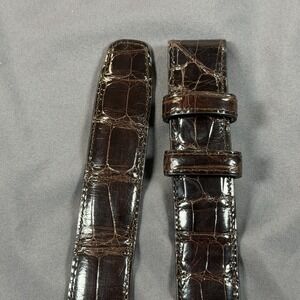Ben Silver Genuine Alligator Belt Strap Size 36 No Buckle Made in Italy